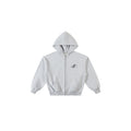Contrast-Stitched Boxy Fleece Zip Hoodie